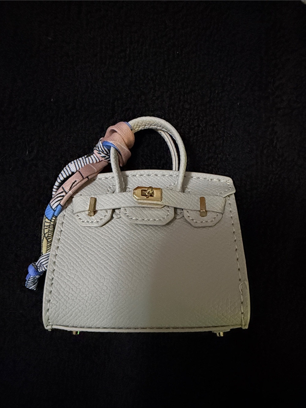 Ivory Top-Handle Mini Bag with Gold Hardware